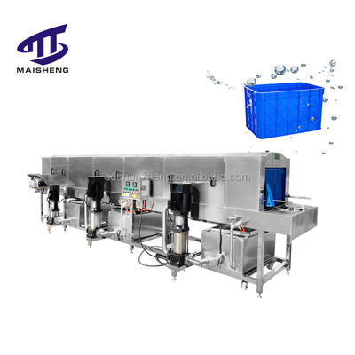 Industrial High Pressure Water Stainless Steel 304 Tunnel Crate Washer Plastic Fish Tote Bin Washing Machine