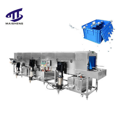 Movable Turnover Meat Container Box Cleaning Machine Plastic Vegetable Basket Washing Machine Crate Washer