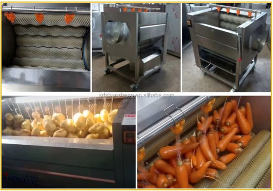 Automatic Brush Roller Type Potato Wash Peel Machine Cassava Ginger Peeler for Root Vegetable Washing Equipment