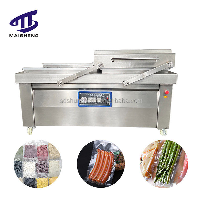 Maisheng Automatic Industrial Continuous Vacuum Sealer Packing Machine Chicken Feet Sausage Meat Vacuum Packaging Machine